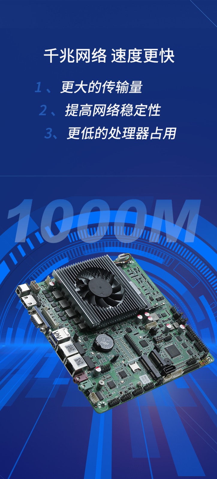 Mini ITX薄型工業主板 產品三顯輸出